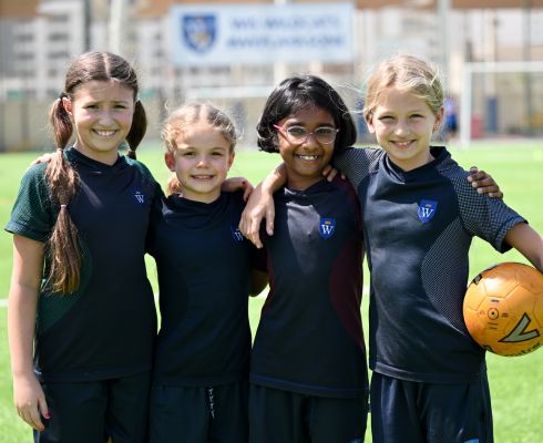 Girls with football